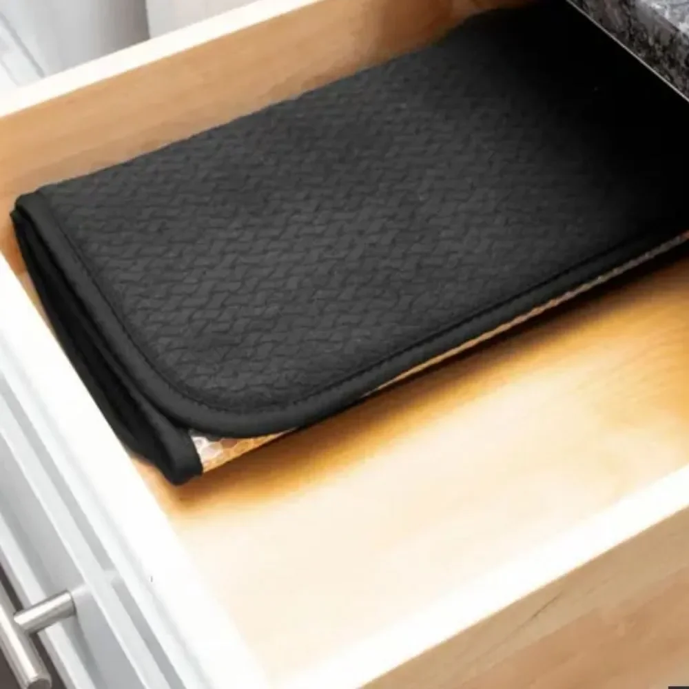 All-Clad Set Of 2 Super Absorbent Quick Dry Drying Mats- Black